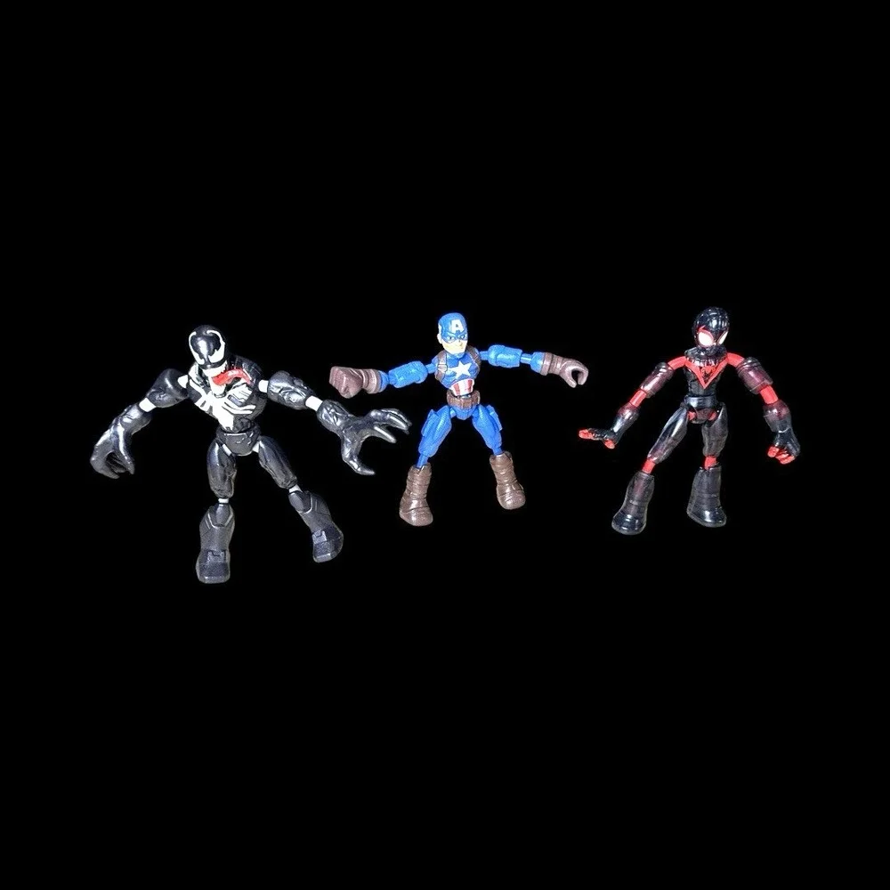 Marvel Bend and Flex Action‎ Figures Kids 6in Multicolor Posable Set Lot of 3